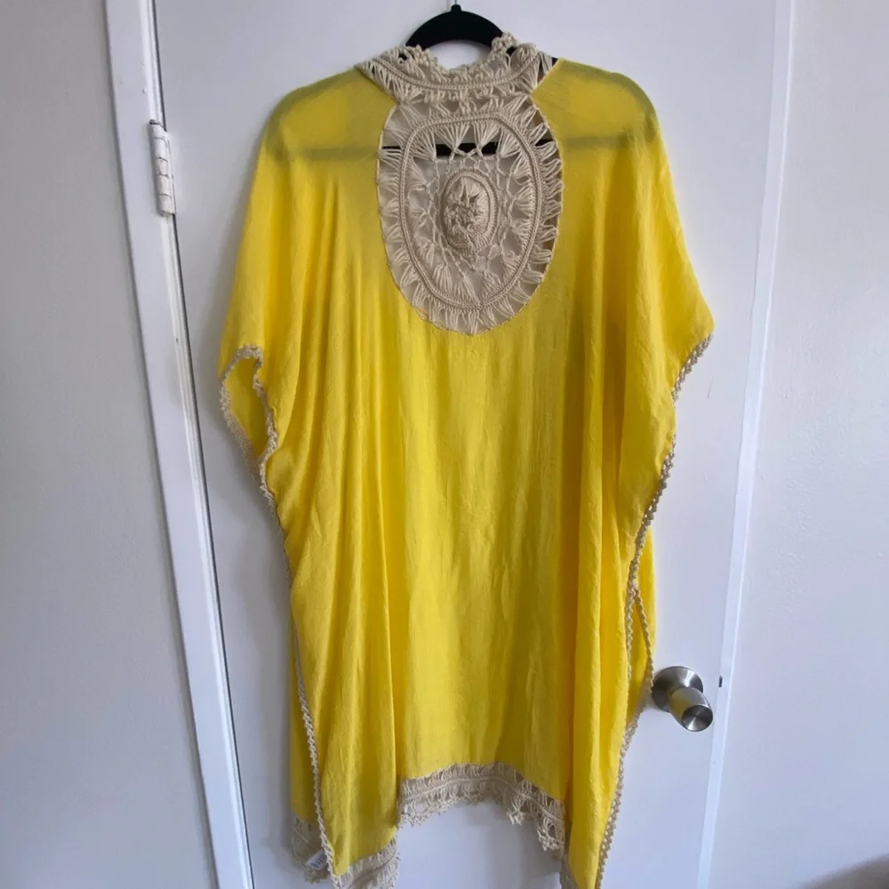 Free People Sundial Kimono Duster in Yellow NWOT One Size - Picture 3 of 6